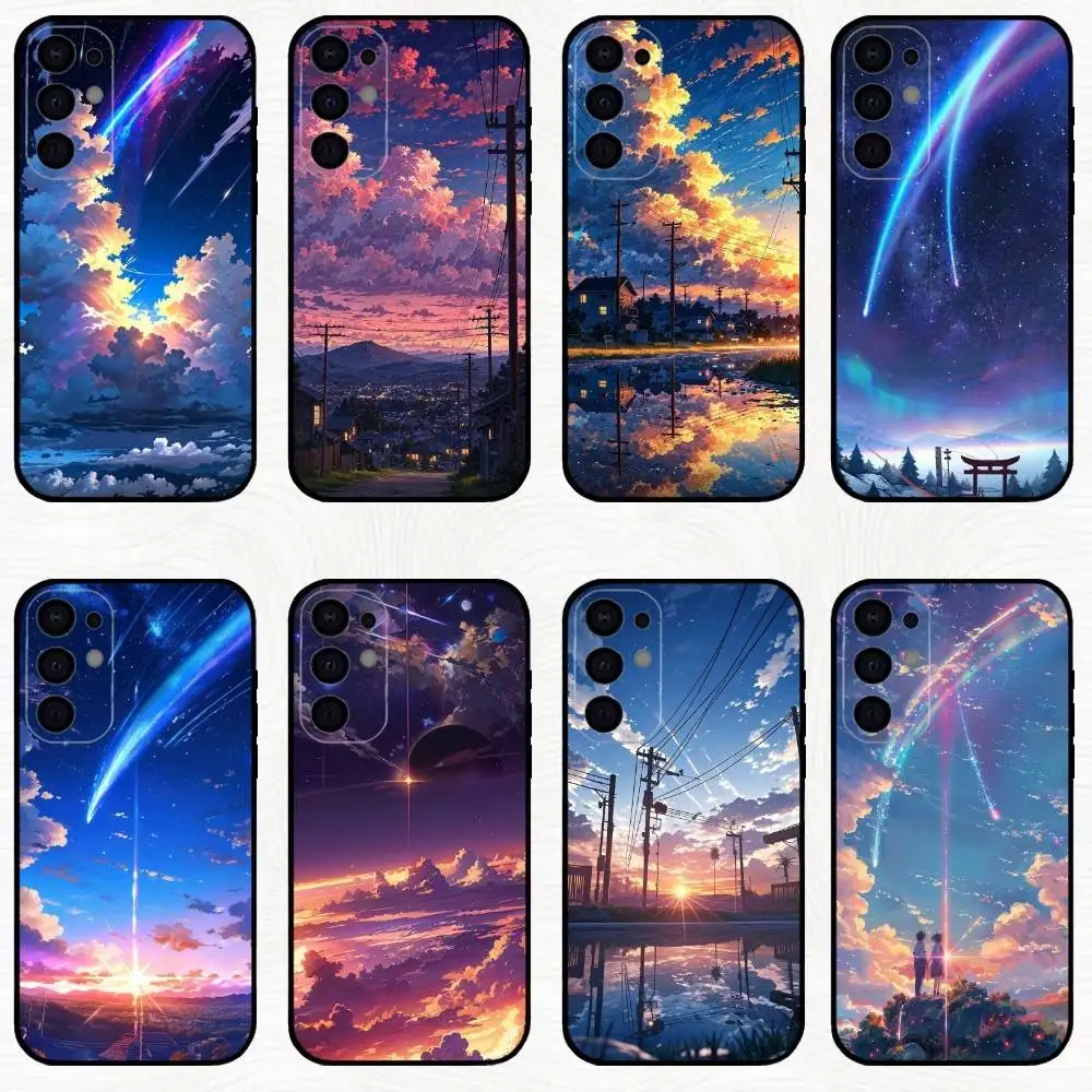 

Anime Landscape Phone Case For Samsung S25,S24,S21,S22,S23,S30,Ultra,S20,Plus,Soft Silicone Black Cover