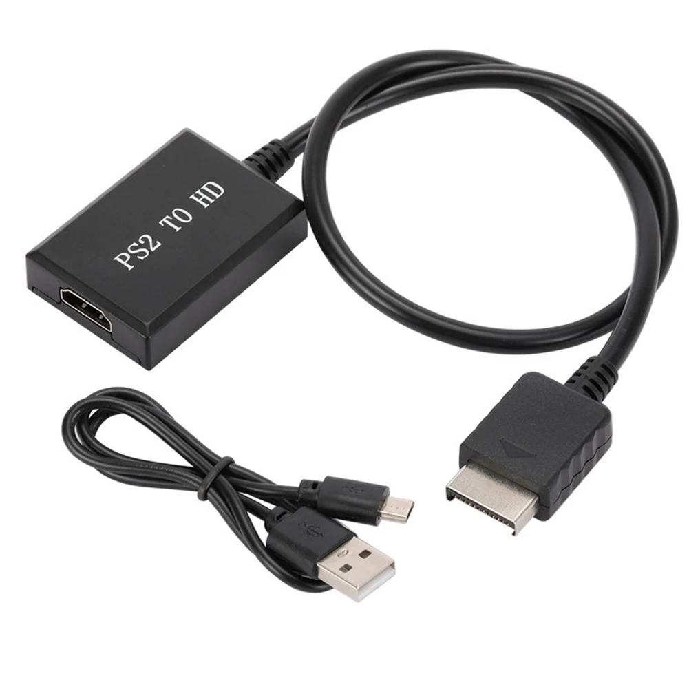 Adaptador convertidor de Audio y vídeo para PS2 a HD, 1080P, compatible con modos de visualización de PS1/2/3 para HDTV, PC, adaptador de Cable Full HD