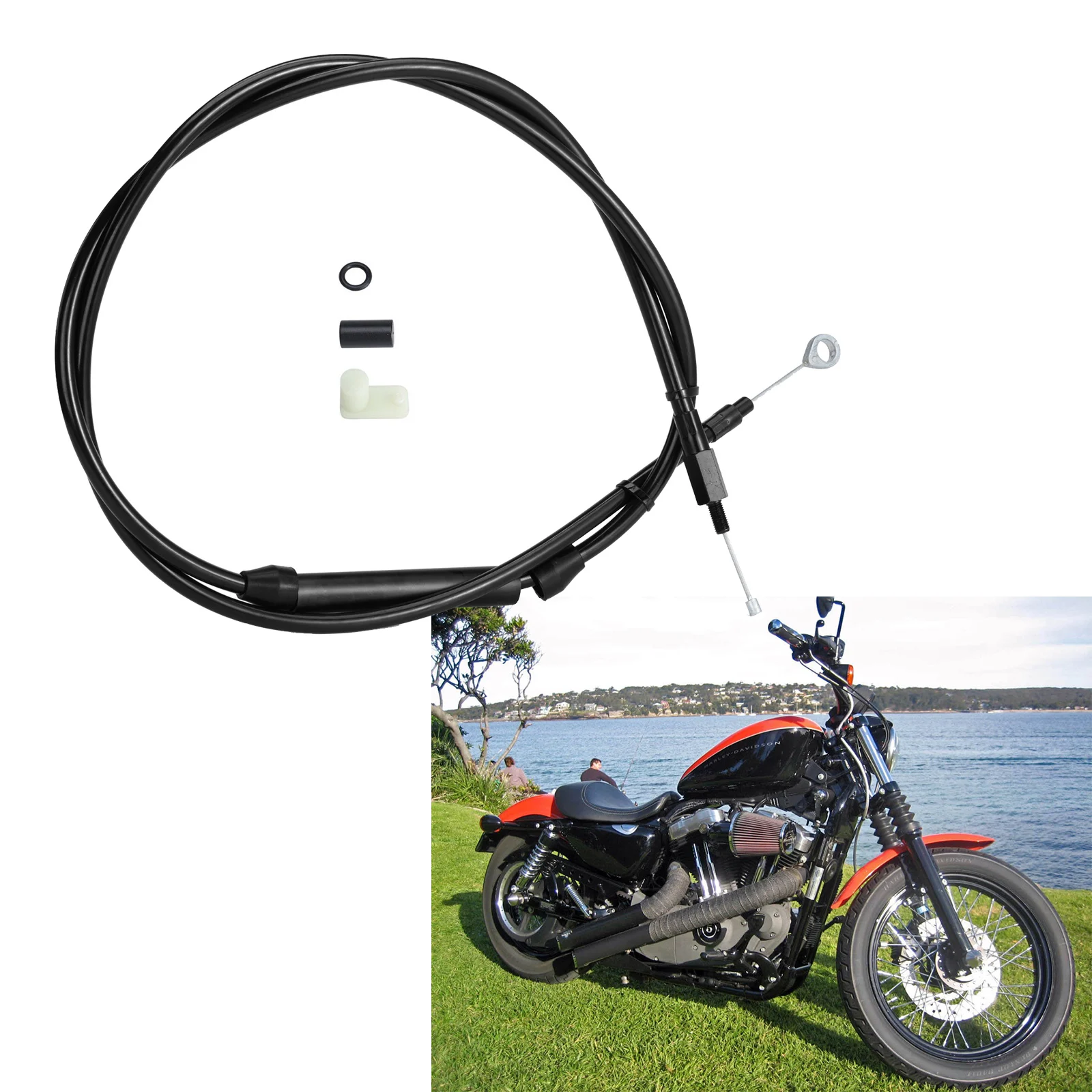 

Sportster Clutch Cable Clutch Line for Harley 2004-Up Sportster and 1986-2013 Sportster XL, Stainless Steel Braided