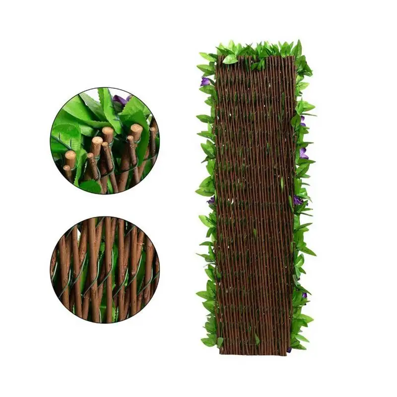 Artificial Plant Walls Expandable Faux Privacy Fence Foliage Hedge Grass Mat Plants Garden Simulated Lawn  Ivy Maple Leaf Decor