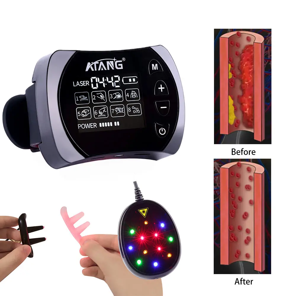 

4 Color Laser Therapy Watch physical therapy help high blood sugar Diabetes Hypertension Sinusitis EMS MUSCAL STIMULATE