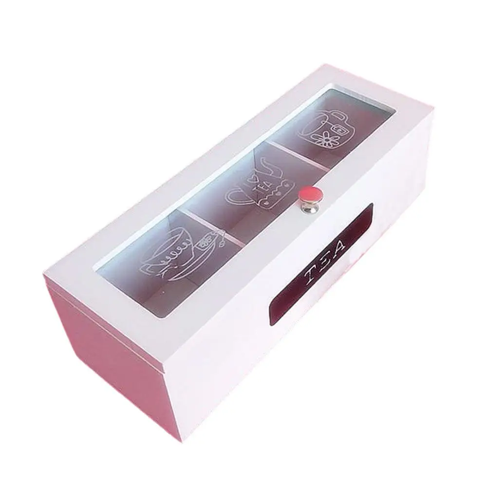 

Wooden Tea Box Storage Container Organizer High Quality Hardwood Multi Functional Tea Bags Sweets Storage Kitchen Bar
