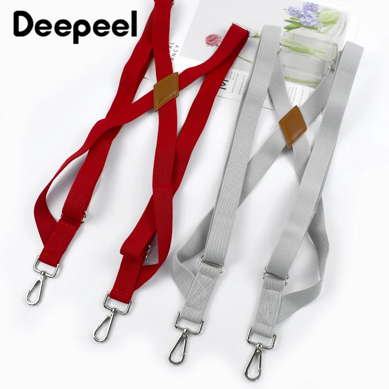 Deepeel Adult Men's Suspender 2.5*125cm Wide Man Braces Adjustable 2 Clips Elastic Strap Costume Decorative Pants Male Jockstrap