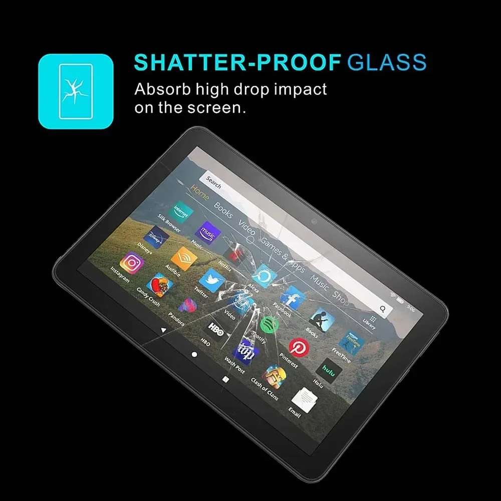 2Pcs HD Anti Scratch Tempered Glass Screen Protector For Amazon Kindle Fire HD 7 8 10 Kids Pro Plus 2022 2021 2020 Fire Max 11