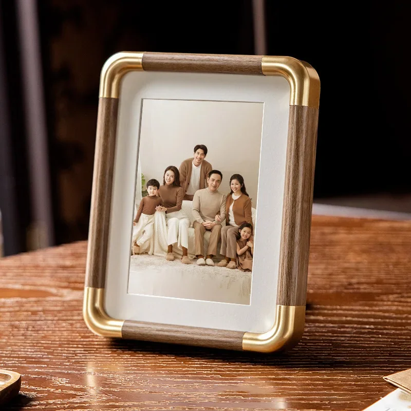 

New Premium Texture Photo Frame,Desktop Decoration,Wall Framed Picture Frame, Golden Corner Picture Frame,Table Decoration Gift