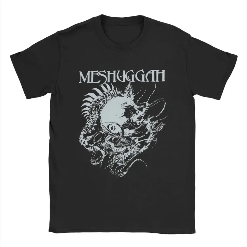 Men's T-shirt COLOSS extreme metal band Meshuggah vintage pure cotton tee shirt Short Sleeve T shirt crewneck tops gift idea