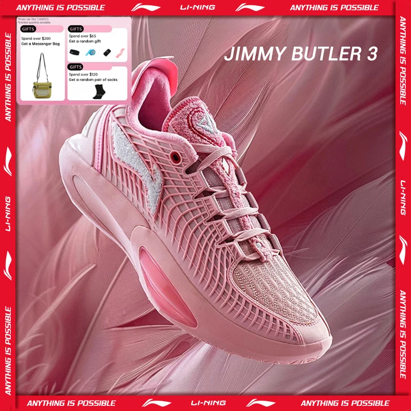 Li-Ning Men's JIMMY BUTLER 3 Professional Basketball Shoes BOOM Cushioning Wearable LiNing Breathable Sneakers ABAU107