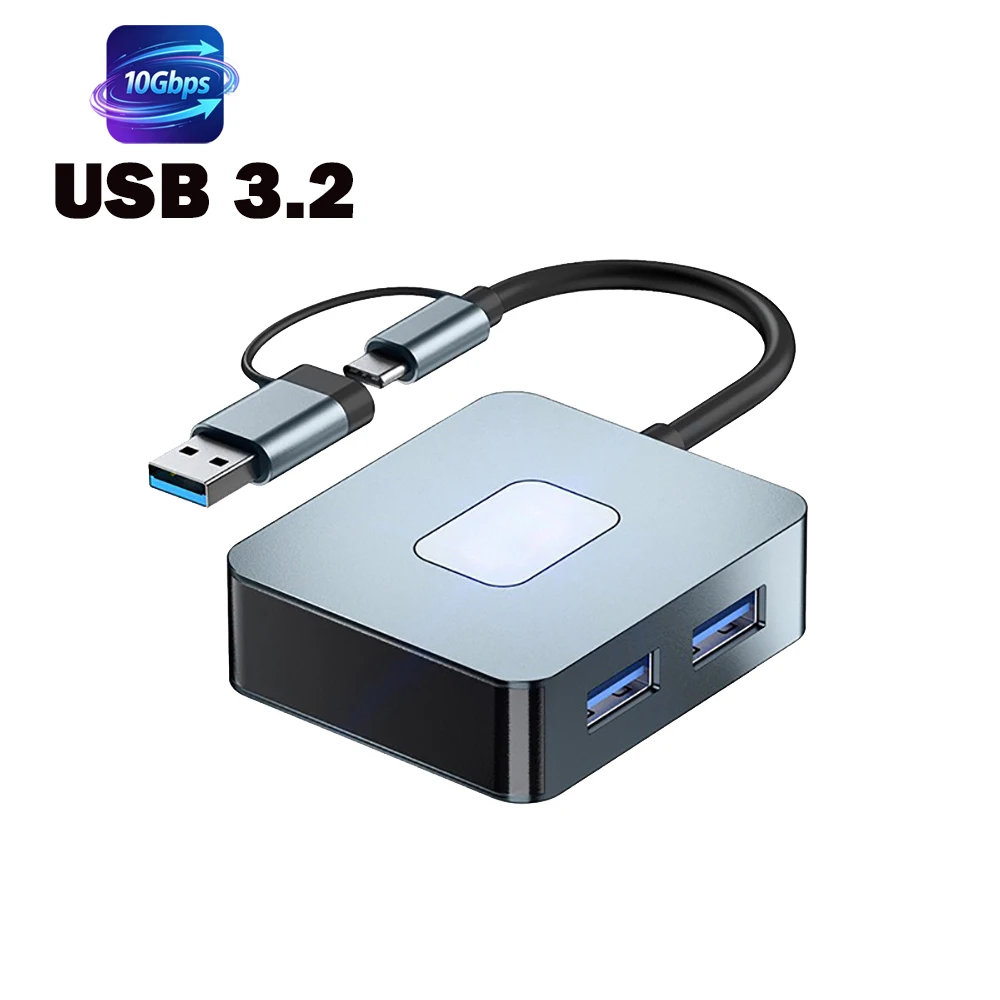 

USB C Hub 4-Port Type C to USB 3.2 10Gbps Splitter Adapter 4*USB 3.2 Ports Docking Station for MacBook Pro/Air Laptop Desktop