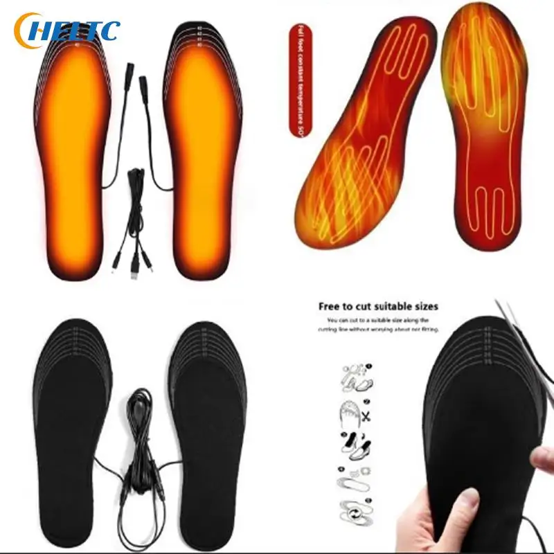 USB Heated Shoe Insoles Electric Foot Warming Pad Feet Warmer Sock Pad Mat Winter Outdoor Sports Heating Insole Winter Warm