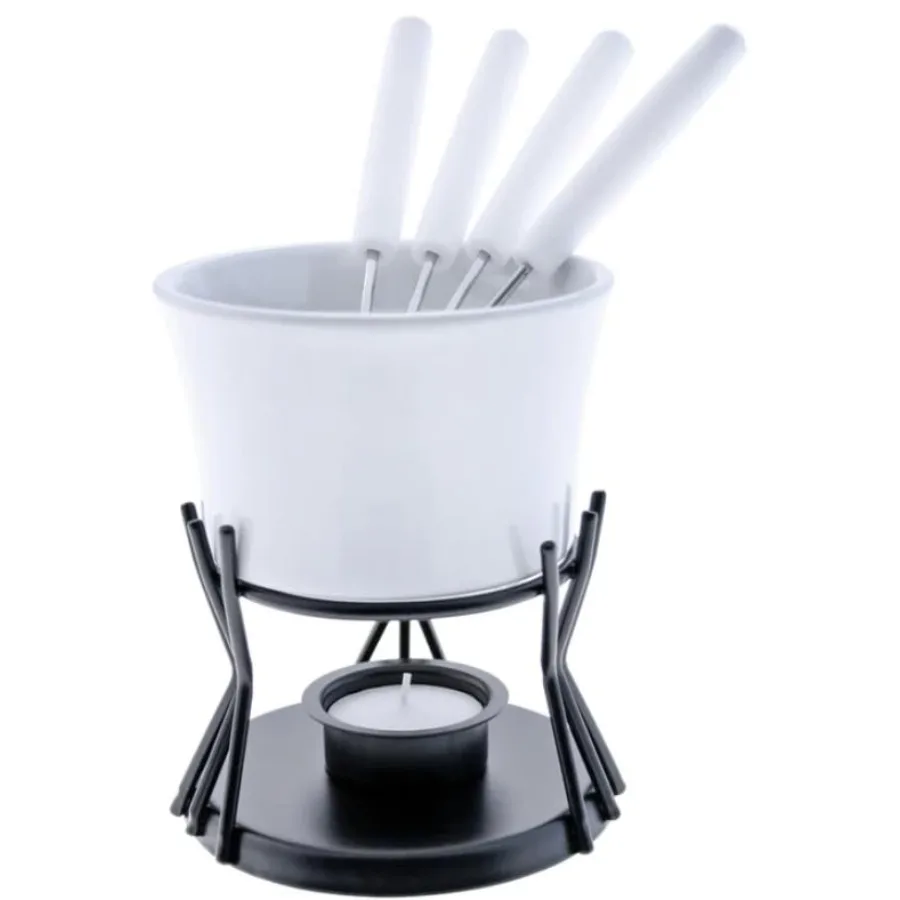 

Lugano Small Cast Iron Cee Fondue Pot Cerry Red 1.3L Replacement Caquelon Even eat Easy to Clean Works on All eat Sources