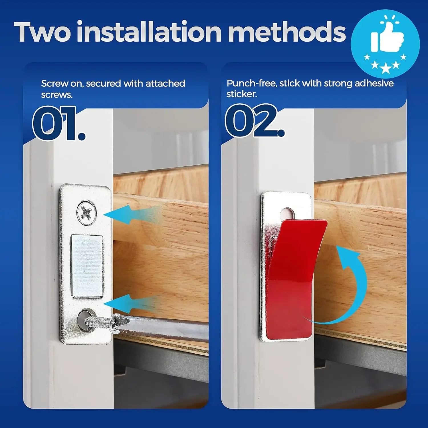 Magnetic Cabinet Catches Ultra Thin Door Strong Magnets Stopper Invisible Adhesive Drawer Magnet Lock for Kitchen Closet Closer - view 5