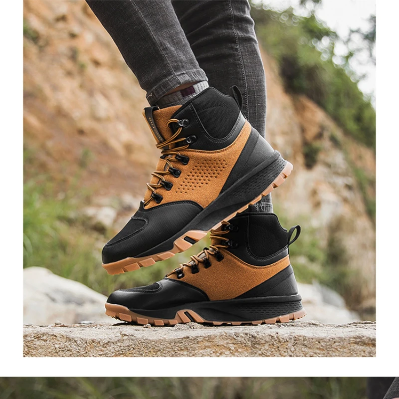 Motorcycle Riding Shoes Outdoor Off-road Hiking and Mountaineering Shoes Combat Boots Large Size Comfortable and Breathable