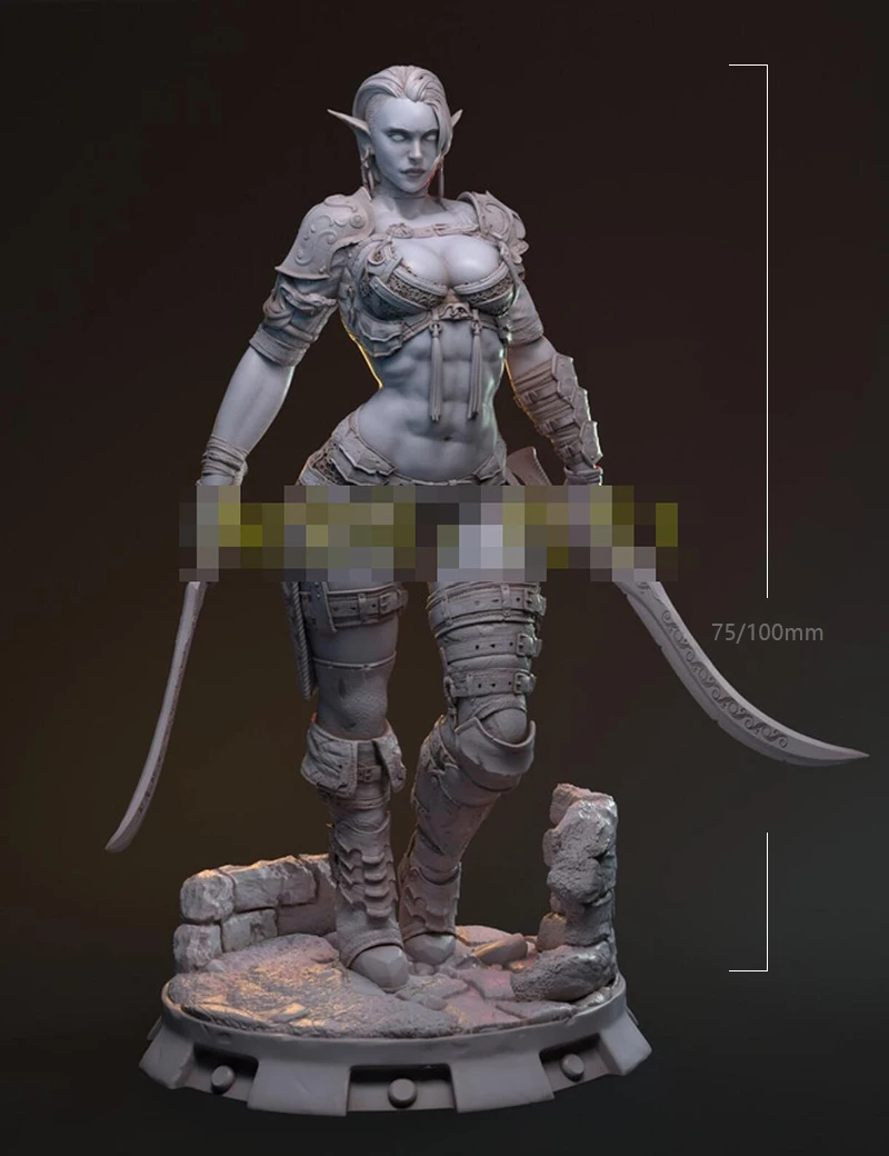 

Наборы моделей из смолы 1/24 75 мм, 1/18 100 мм, фигурка женщины-воина, неокрашенная скульптура 757