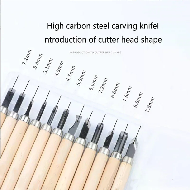 12pc Wood Carving Chisels Handmade Woodworking Carving Set for Basic Cutting&detailed Woodworking Diy Hand Tools Gouges Knife
