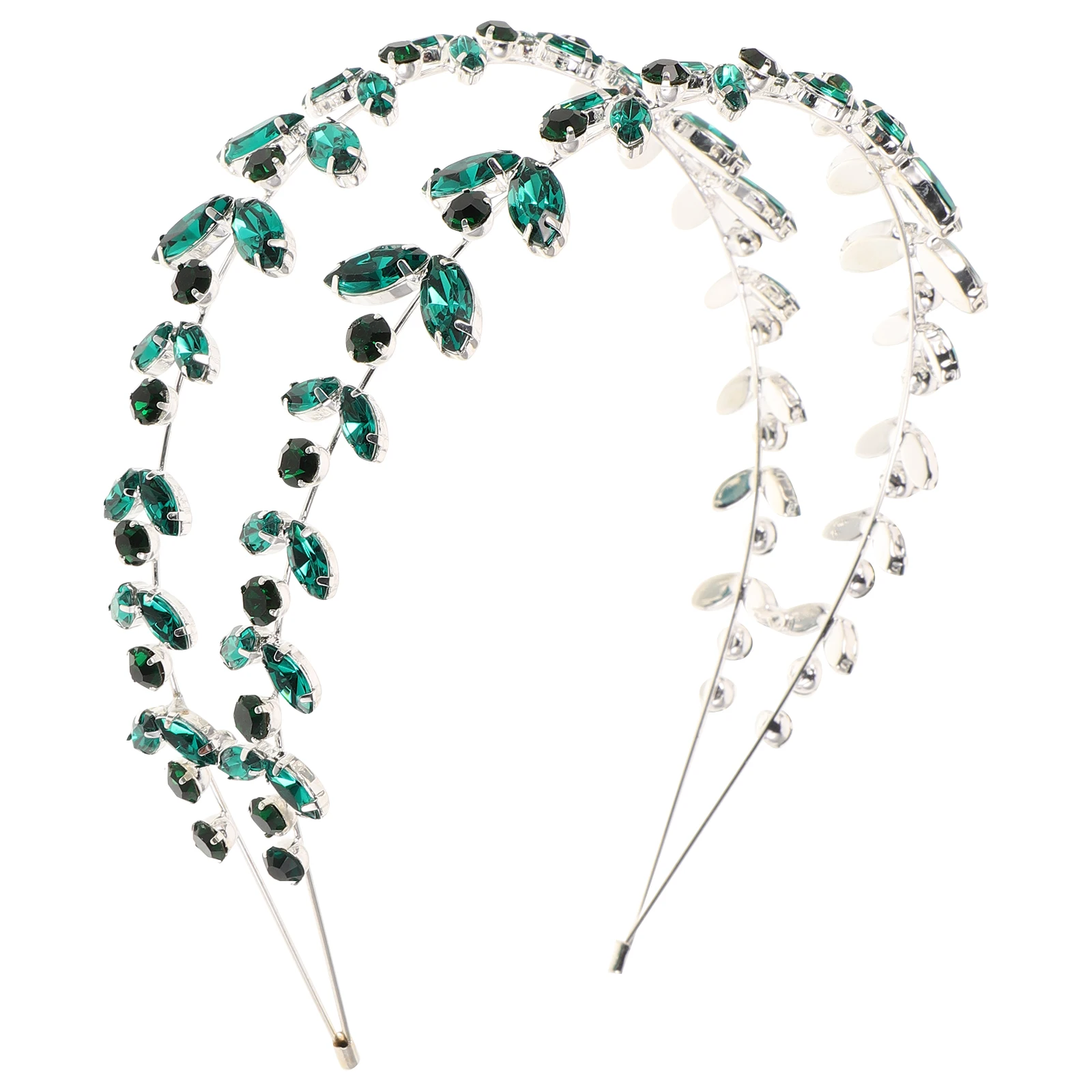 

Green Crystal Headband Hair Accessories Bride Headpiece with Rhinestones European Fashion