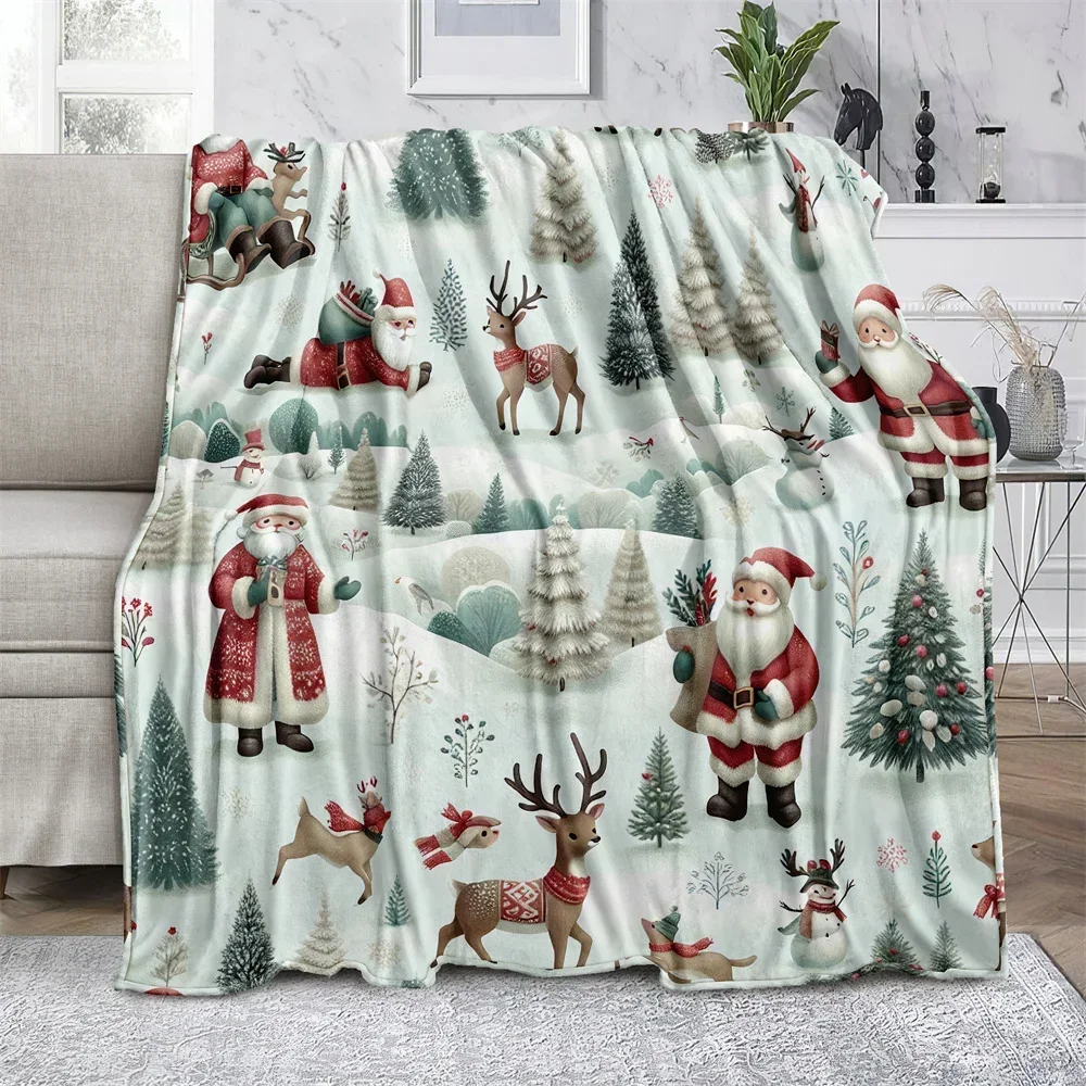 بطانية رمي مريحة من القطيفة على طابع عيد الميلاد للسرير والأريكة والتخييم - ألياف دقيقة دافئة فائقة النعومة لتناول الشتاء #1