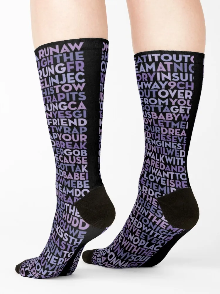 Born To Run - Bruce Springsteen (lyrics) v.9 Socks warm winter crazy kawaii Girl'S Socks Men's