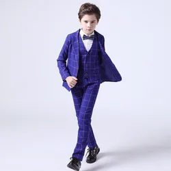 Children's 1Year Birthday Suit Infant Flower Boy Wedding School Prom Photography Dress Costume Kids Blazer Vest Pants Outfits