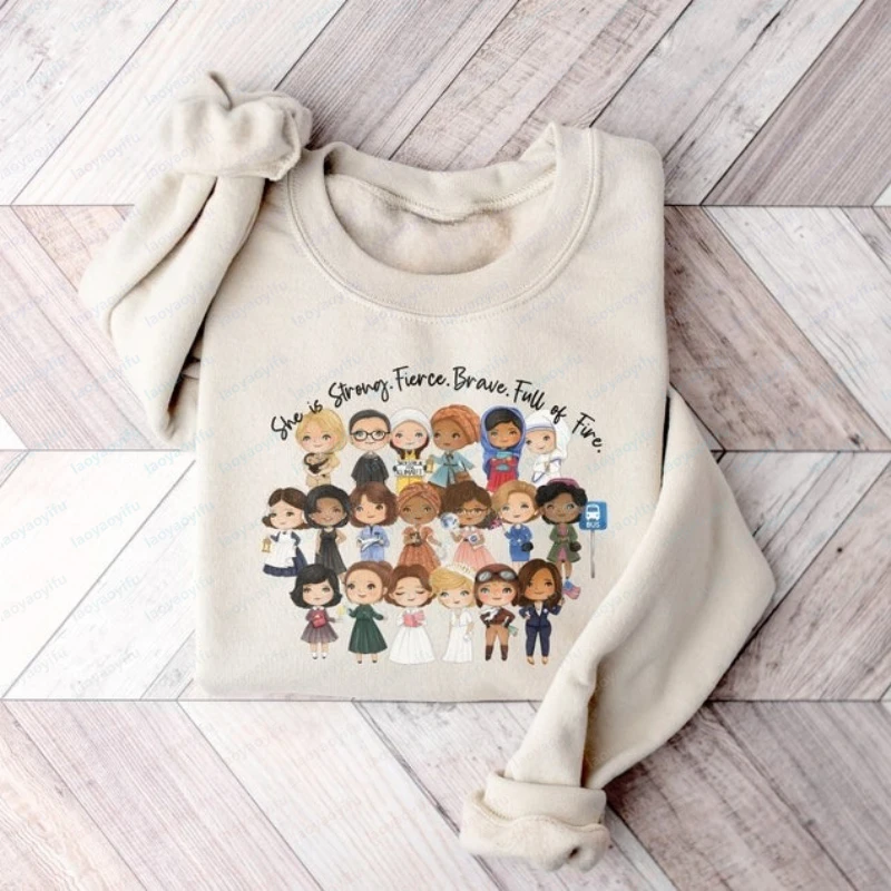 

Свитшот для сильных женщин, футболка с принтом «Возрождение женственности», графическая одежда для девушек, подарок для нее, мерч к месяцу истории женщин