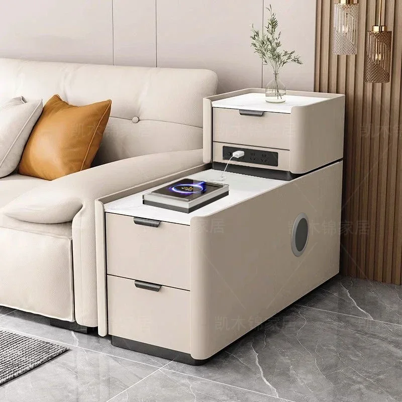 Light luxury high-end solid wood small crevice simple modern side cabinet