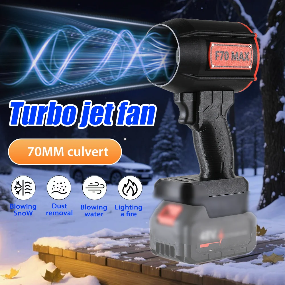 

Турбонагнетатель 70 мм для аккумулятора Dewalt, 20 В, бесщеточный электрический вентилятор, ручной турбореактивный вентилятор, обдува снега и пыли для Makita