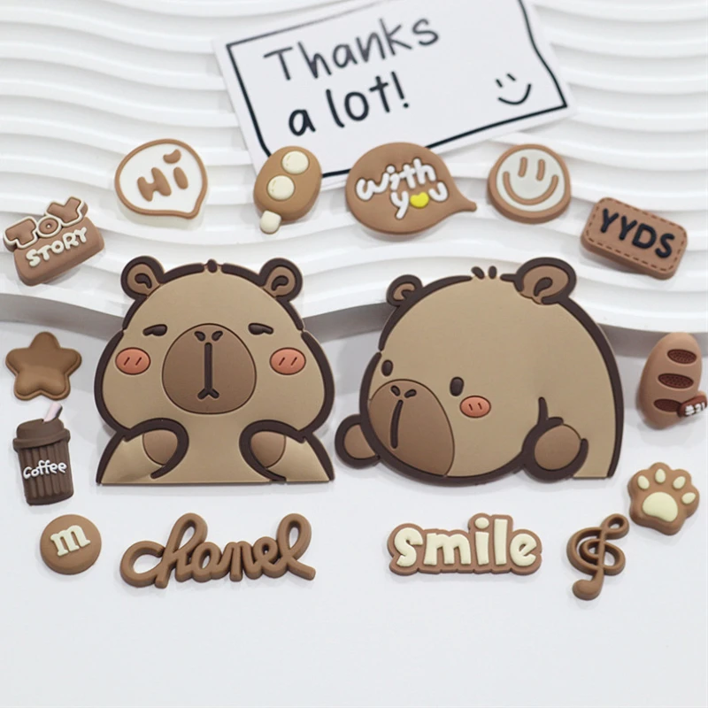 Adorable Animals Capybara Shoe Charms for Accessories Sandals Clogs Slides Shoe DIY Shoe Decoration Buckle Boys Girls Party Gift