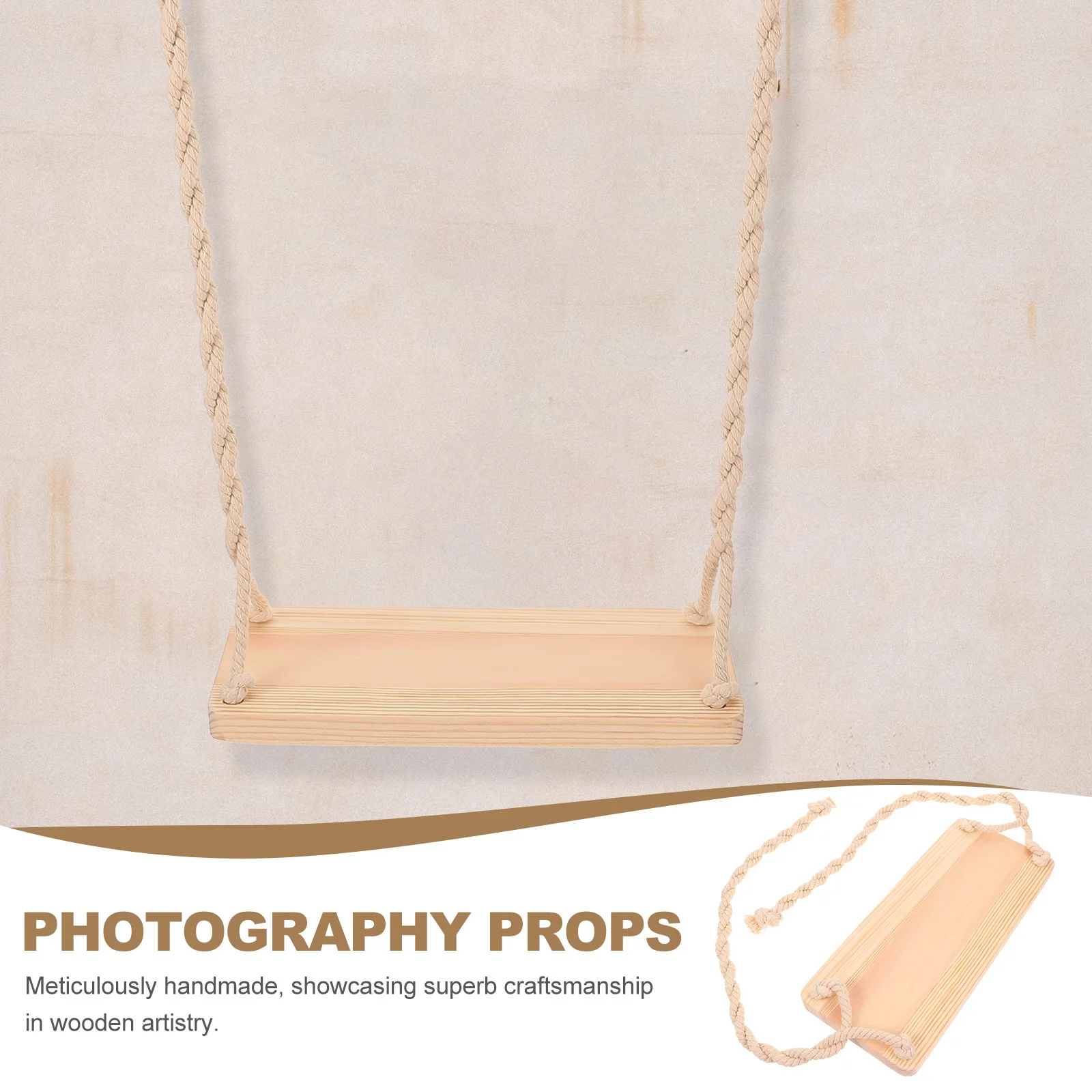 

Wooden Swing Prop Photography Natural Design Lightweight Durable Photo Studio Photo Props Creative Photoshoot Background