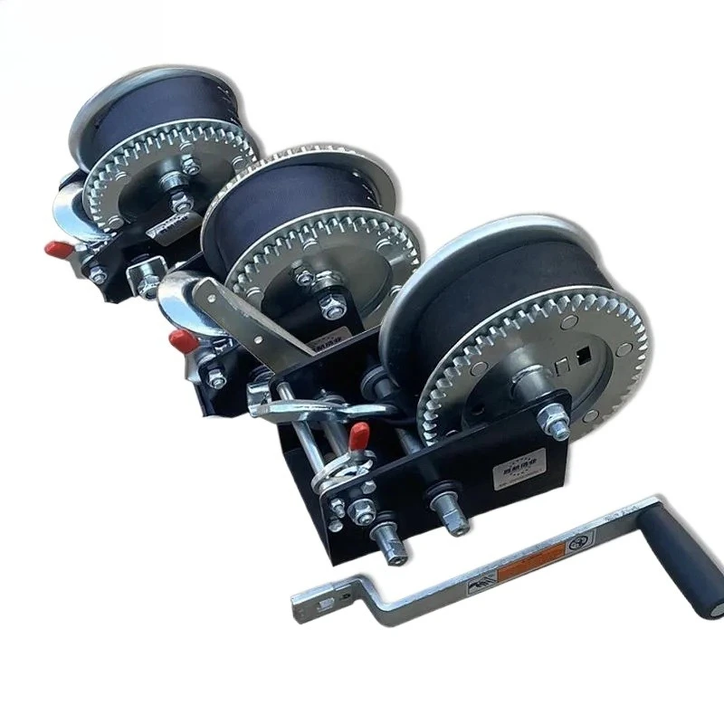 Portable Hand Winch for Trailer Motor Boat Accessories Two Way Self Locking Manual Hoist Tug Winch Heavy Duty Cable Puller