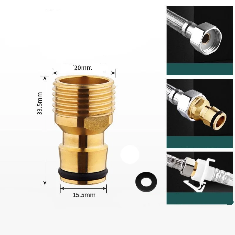 Faucet Quick Connector All Copper Water Connection Car Wash Hose Copper Nipple Quick Connector Faucet Nozzle Adapter