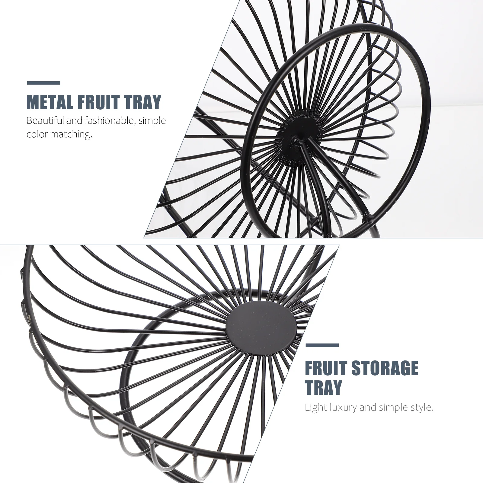 

1Pcs Iron Fruit Tray Double Layer Light Luxury Decorative Fruit Basket Home Storage Holder Suitable for Banquet Family Hotel