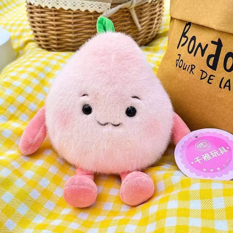 Japanese Cute Fruit Elf Plush Doll Toy Cartoon Durian Orange Lifelike Plush Stuffed Doll Creative Bedroom Ornaments Decor Gifts