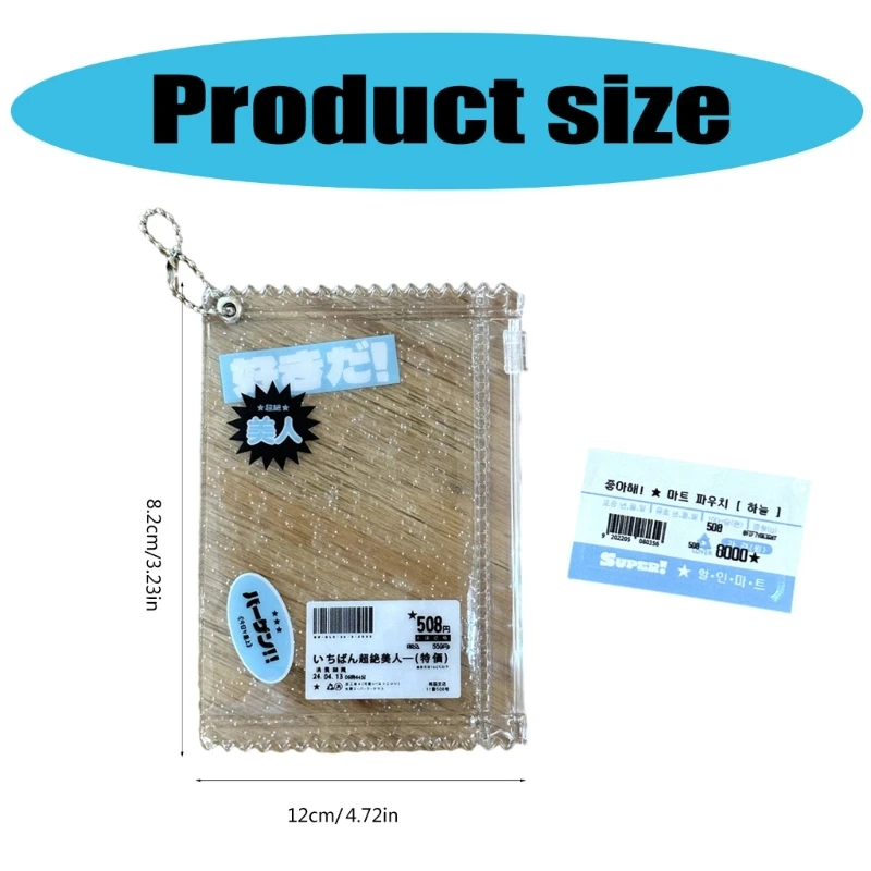 Korean Transparent Candy Bag Pendant Zippered Keychain Charm