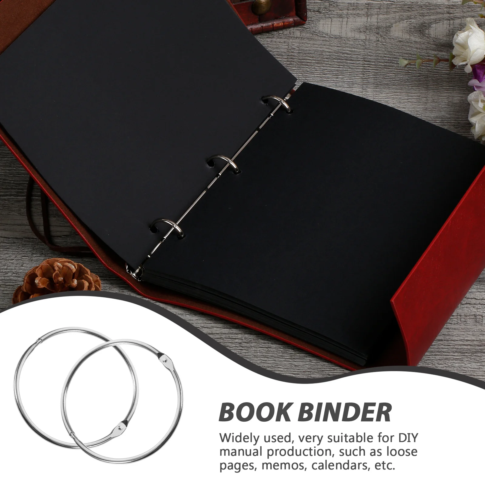 

12Pcs Metal Binder Rings Iron Compact Portable Loose Leaf Rings for Scrapbooking Notebook Key Ring Clips Organizer