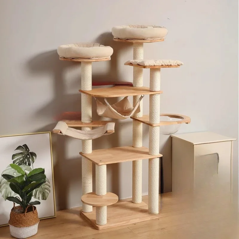 Shelf Large Cat Scrapers Tree Tower Wood Luxury Climbing Cute Cat Scrapers Accessories Drapak Dla Kota Cat Supplies MR50CS