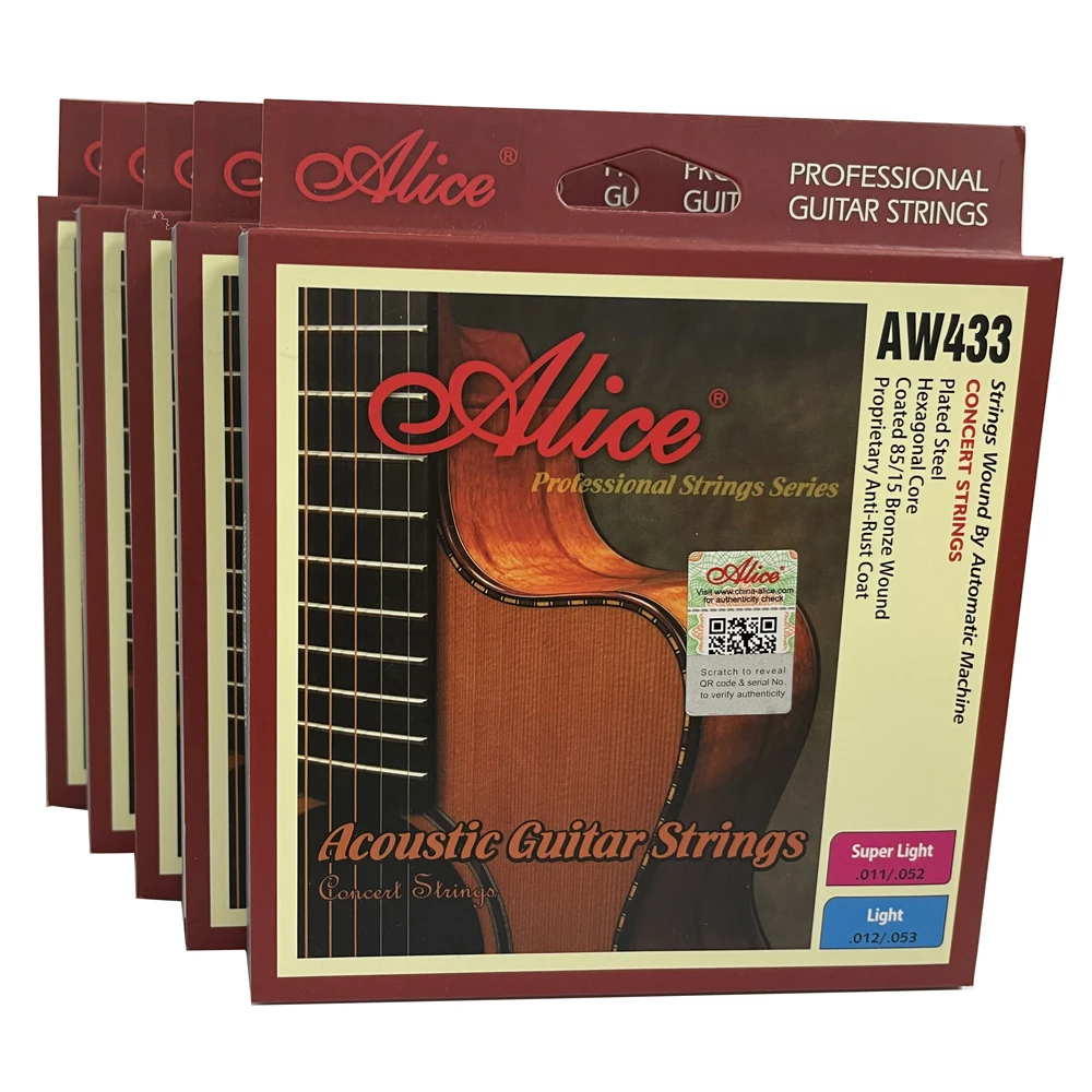 

5 Sets Alice AW433P-L Acoustic Guitar Strings Concert Strings Light Tension