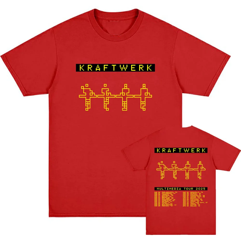 Electronic Band KRAFTWERK Tshirts Cotton Short Sleeve Male T-shirt Summer Round Neck Hip Hop Streetwear Unisex Men/Women Tees