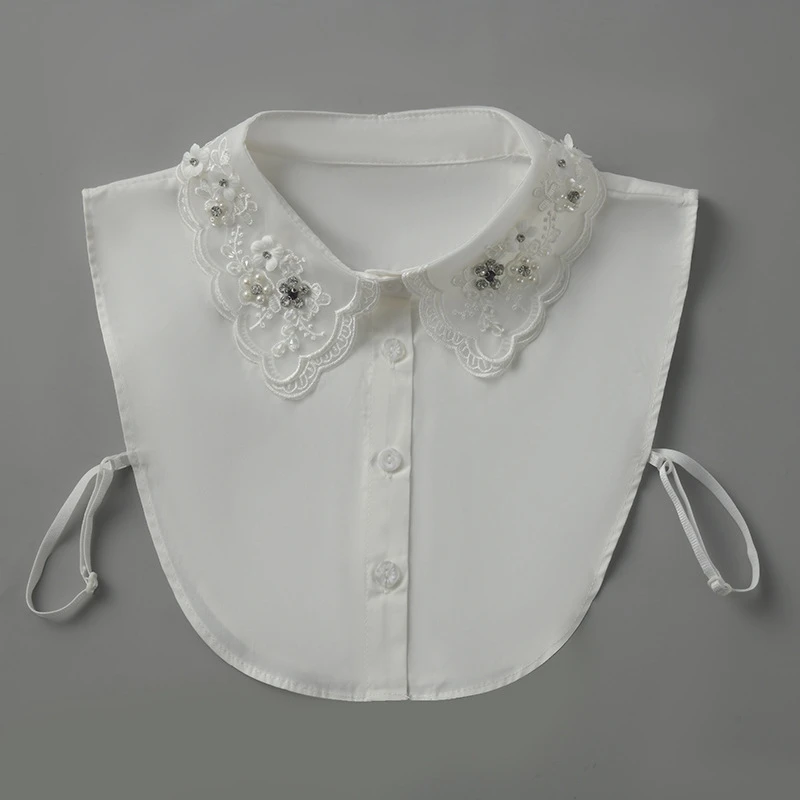 

Elegant Half Shirt Detachable Fake Collar Female Solid Color Sweater Decorative Collar Clothes Accessory