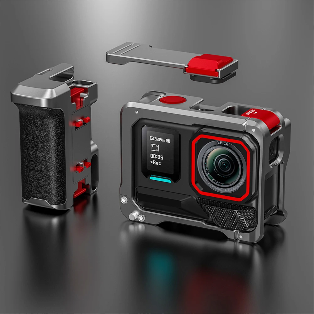 

Металлический держатель-рукоятка для Insta360 Ace Pro/2: износостойкий, эргономичный, противоударный, удобный в использовании, рамка для экшн-камеры