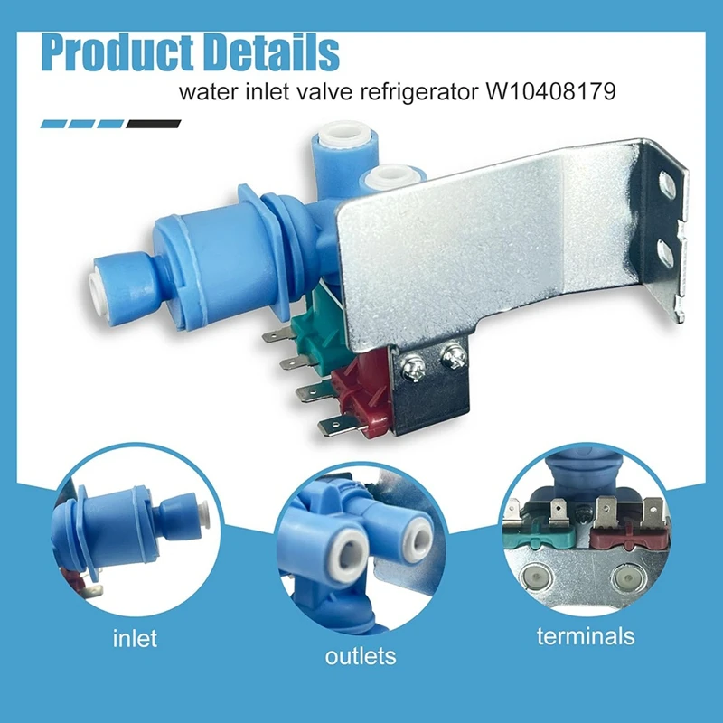 أبنو-وا 10408179 2304757   IMV708 صمام مدخل مياه الثلاجة لدوامة، كينمور، مايتاج، كيتشن ايد، أمانا، ثلاجة ايكيا