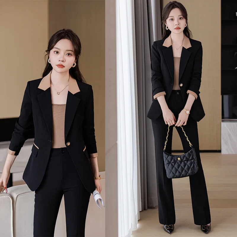 Beige Suit Jacket for Women Spring and Autumn2024New Temperament Goddess Style Commuting Fashion Formal Suit Suit