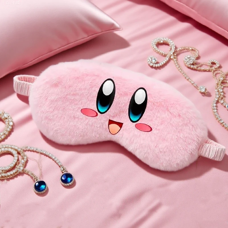 

Stars Kirbys Plush Sleep Blindfold Girl Cute Cartoon Printed Eye Patch Lunch Break Breathable Eyeshade Children's Anime Gifts