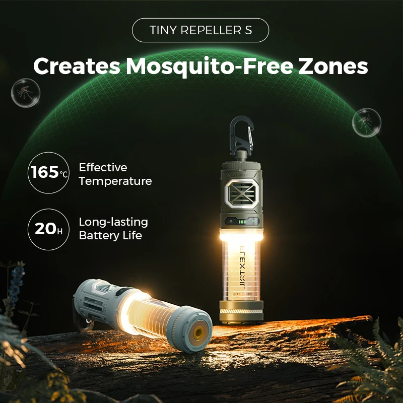 FLEXTAILGEAR Portable Mosquito Repeller with Camping Light and Rechargeable Battery for Outdoor Camping Backpacking Patios