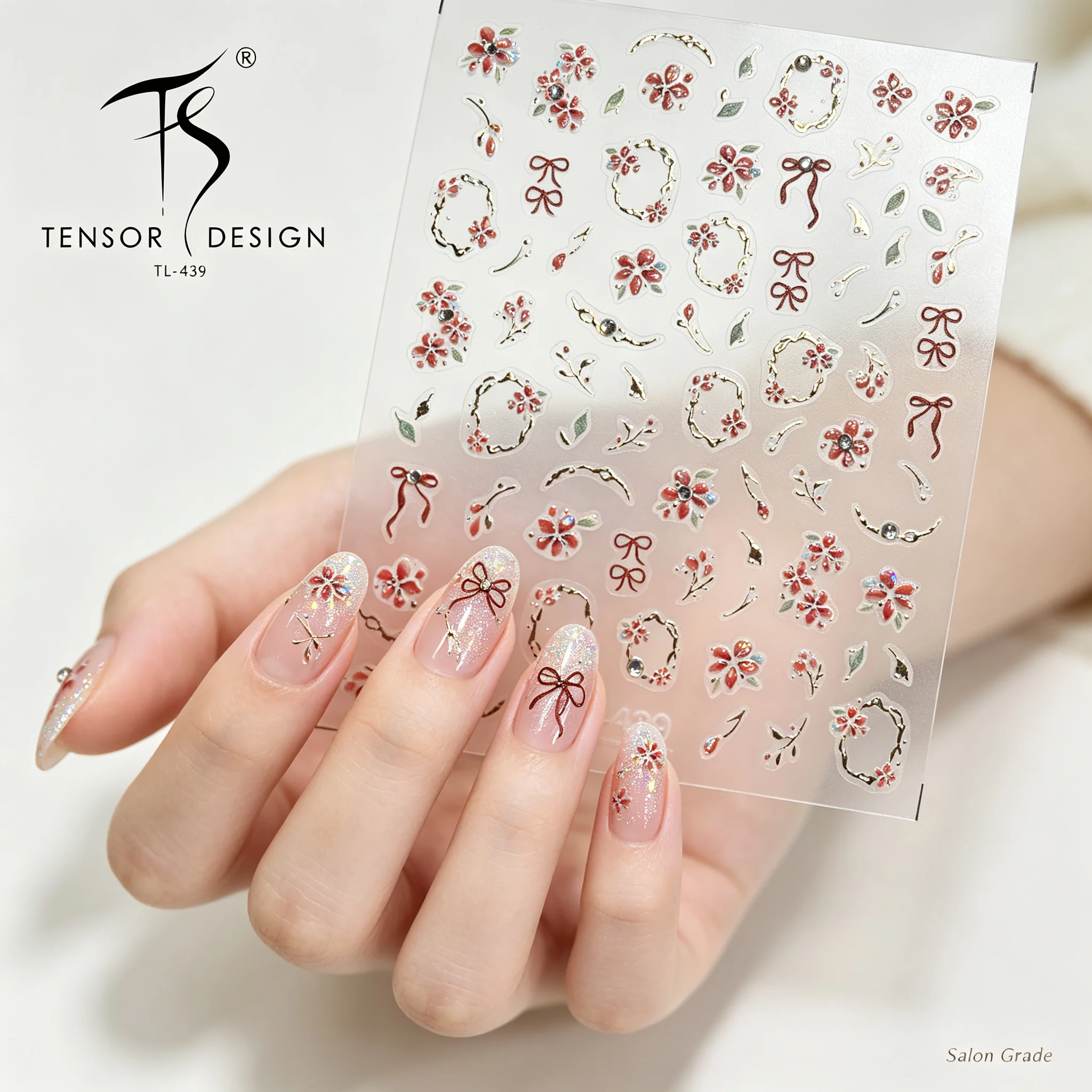 Nail Art Elegan - ملصقات أظافر تينسر نيل بتصميم زهور