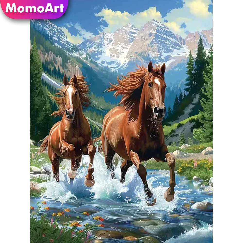 

Momoart 5D Diamond Painting Horse Animal Acrylic Craft Supplies DIY Diamond Mosaic Cross Stitch Set Embroidery Unique Gift