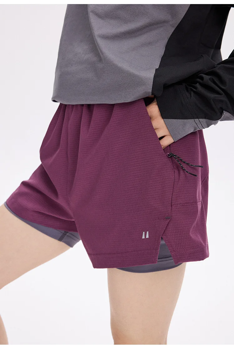 Unisex 2-in-1 Laufshorts Schnelltrocknend Fitness-Shorts Doppelschichtige Kompressions-Laufhose Sportliche Fitness-Jogging-Shorts – Detail 7