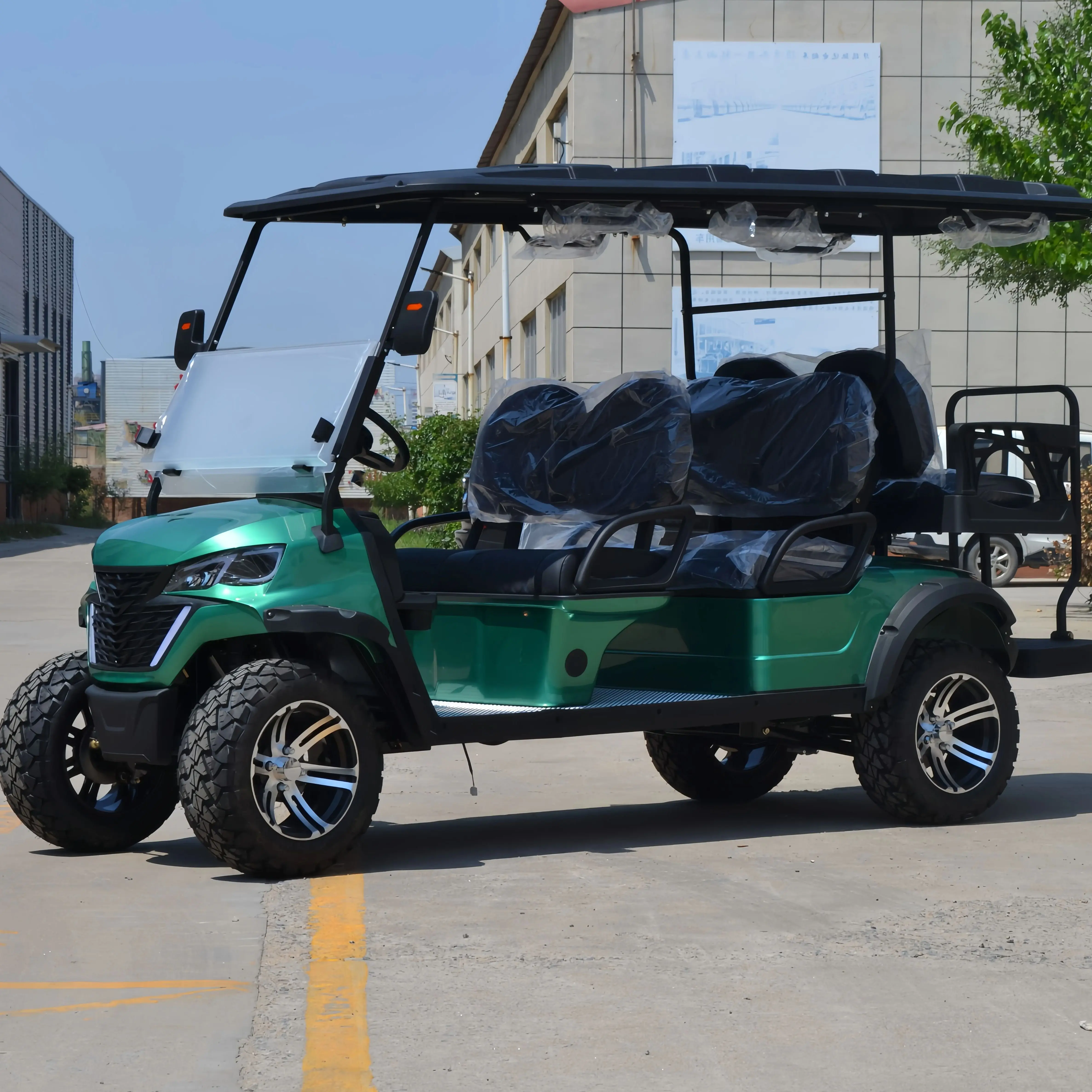 72V High Power 4 Seats Anti-Rust Cart Body Lifted Electric Golf Cart