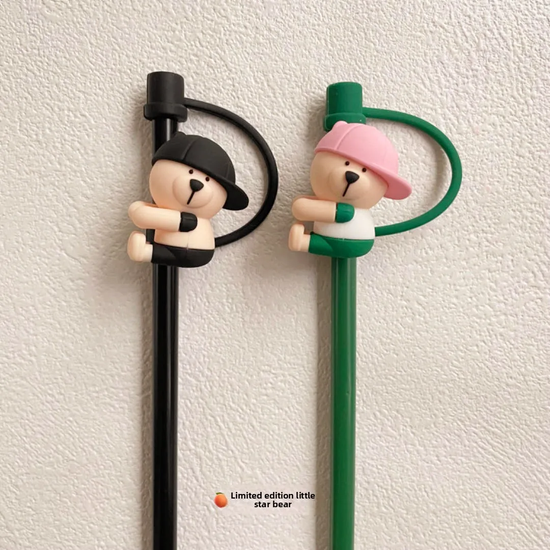 Tapón de silicona Bla Coffee Bear Hat para tazas Starbucks, accesorios reutilizables para vasos de bebidas, cocina y comedor