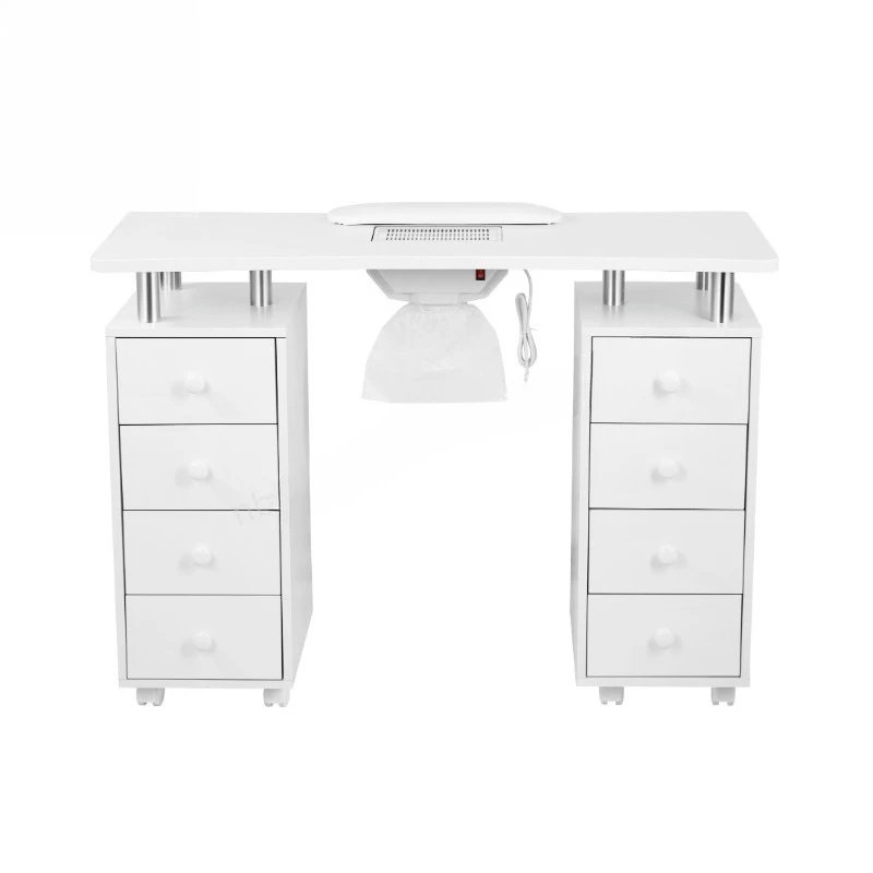 Wholesale White Nail Salon Table Modern Multi-Drawer Nail Table with Vacuum Cleaner Sliding Table Workbench