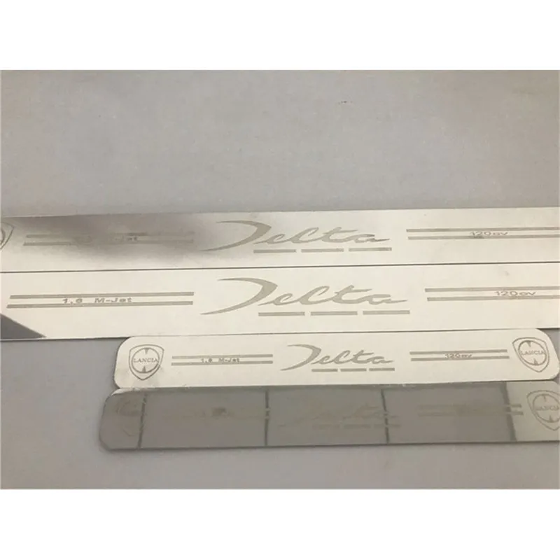 4pcs/Lot Car Sticker Ultra-Thin Stainless Steel Door Sill Scuff Plate For 2008-2019 Lancia Delta 844 Car Accessories