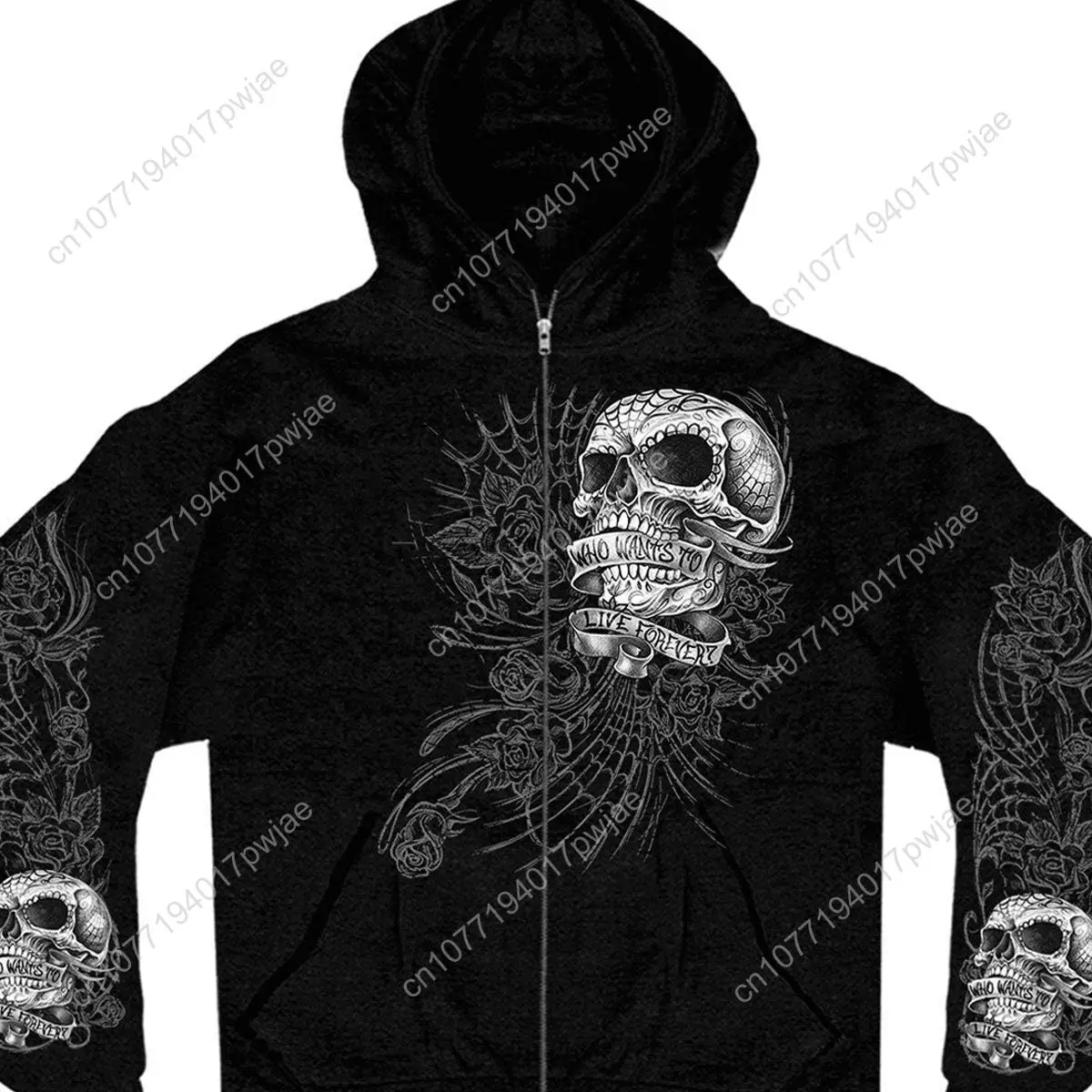 Hot Leathers メンズ Sweet Demise ジップアップ フード付きスウェットシャツ